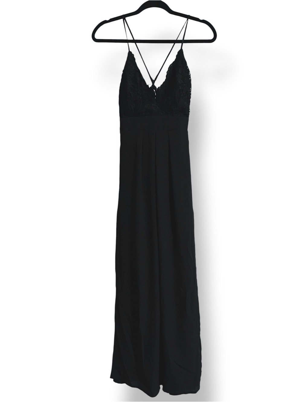 Fashion Nova Black Lace-Top Maxi Dress